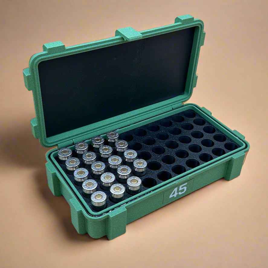 45 ACP Ammunition Storage Container - Crate Box Style - 50 rounds