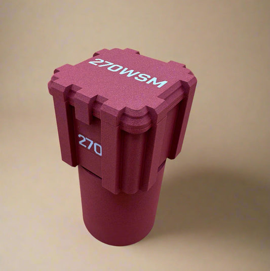Kustom 270WSM Ammunition Storage Container with Integrated Cupholder Sleeve - Crate Box Style - 25 rounds