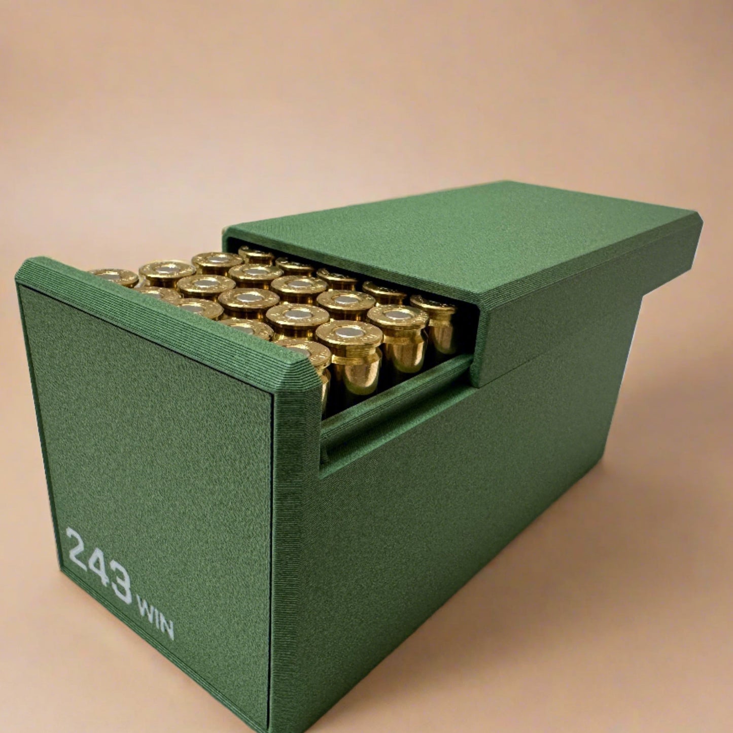 243 Win Ammunition Storage Container - Slide Box Style - 50 rounds