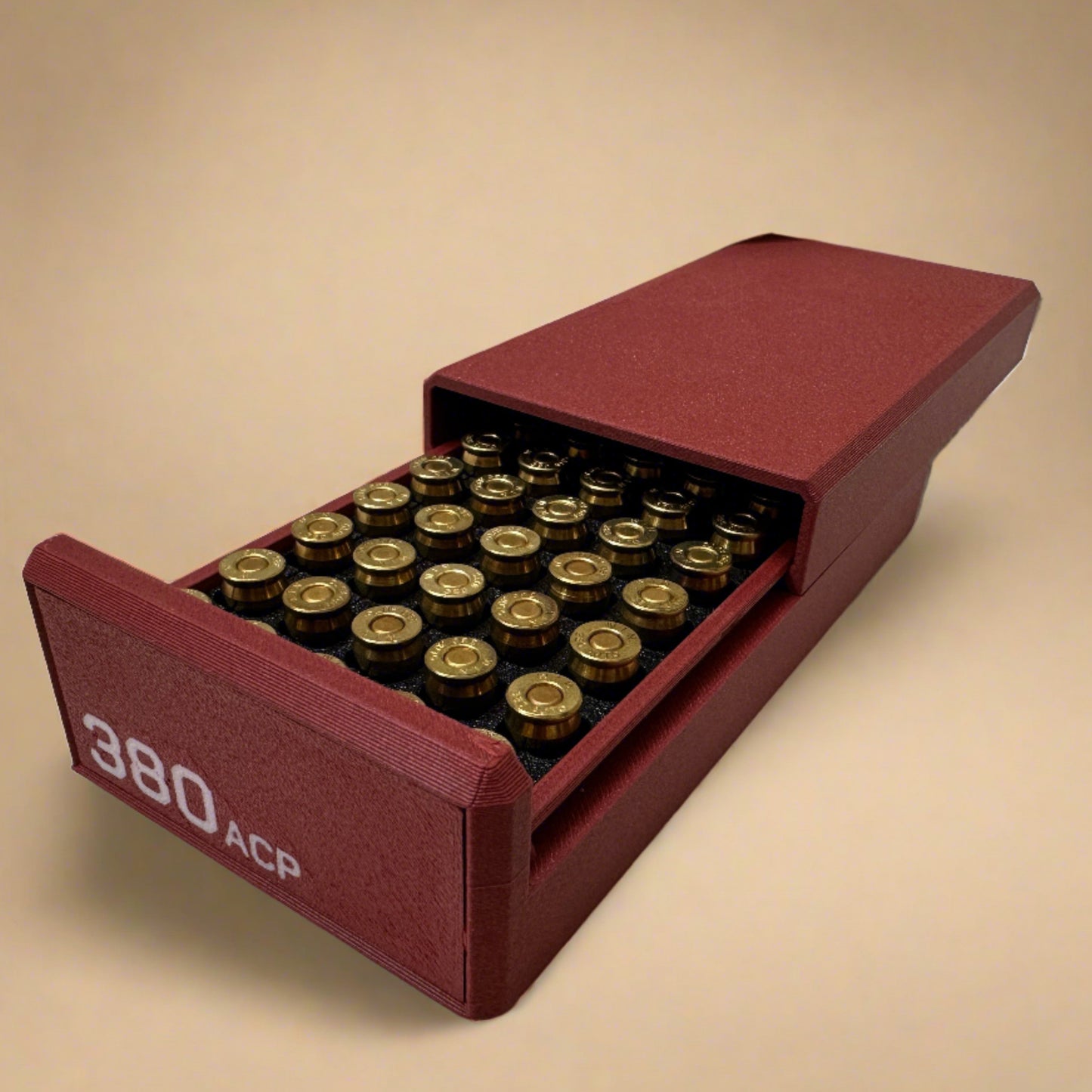 380 Auto Ammunition Storage Container - Slide Box Style - 50 rounds