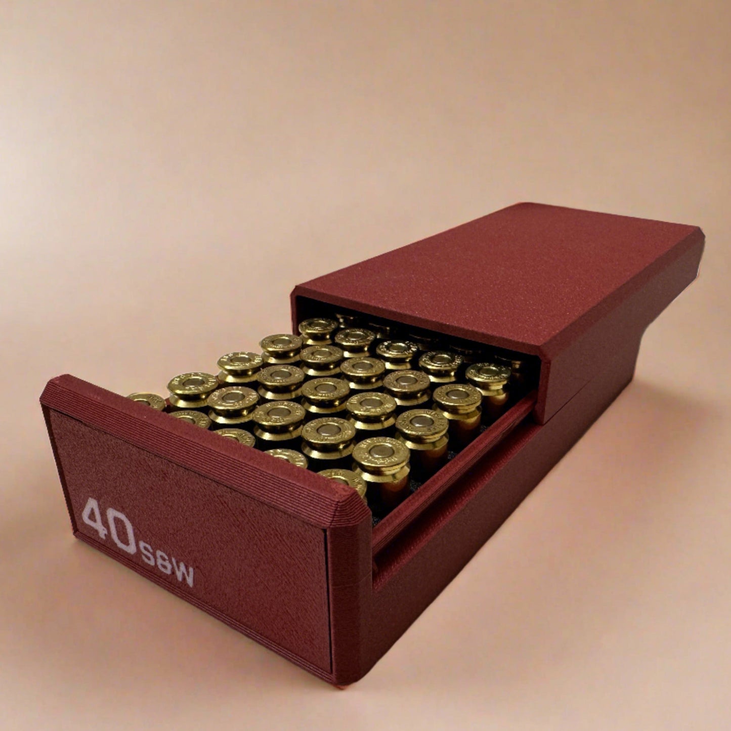 40 S&W Ammunition Storage Container - Slide Box Style - 50 rounds