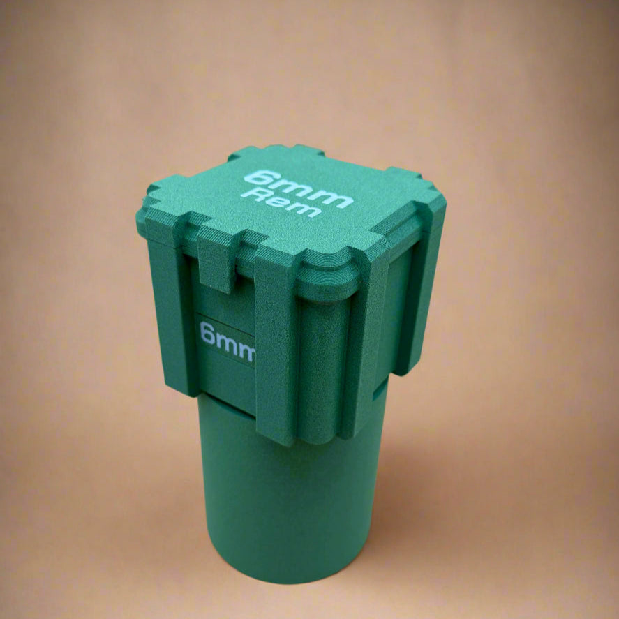 Kustom 243 Ammunition Storage Container with Integrated Cupholder Sleeve - Crate Box Style - 25 rounds