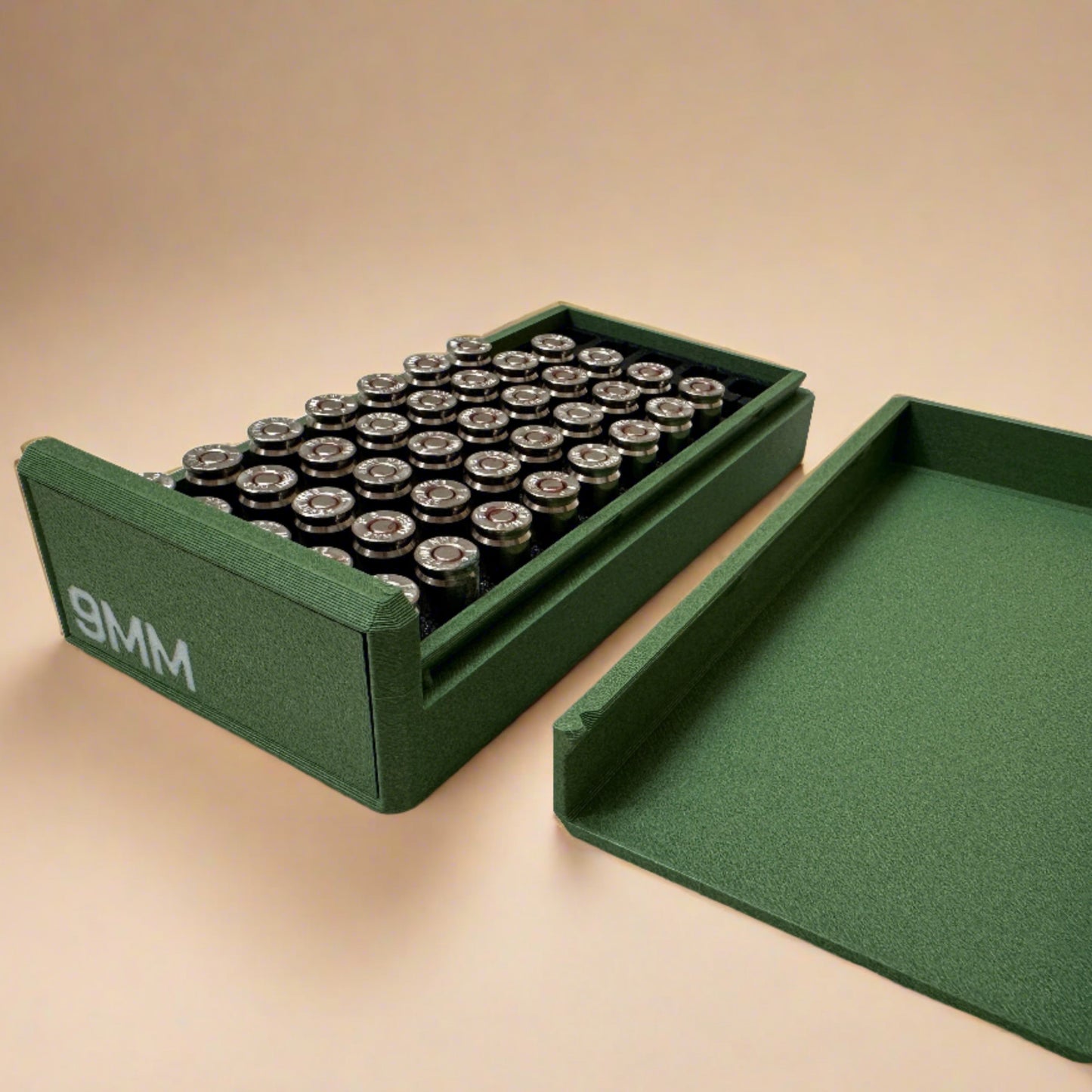 9mm Luger Ammunition Storage Container - Slide Box Style - 50 rounds