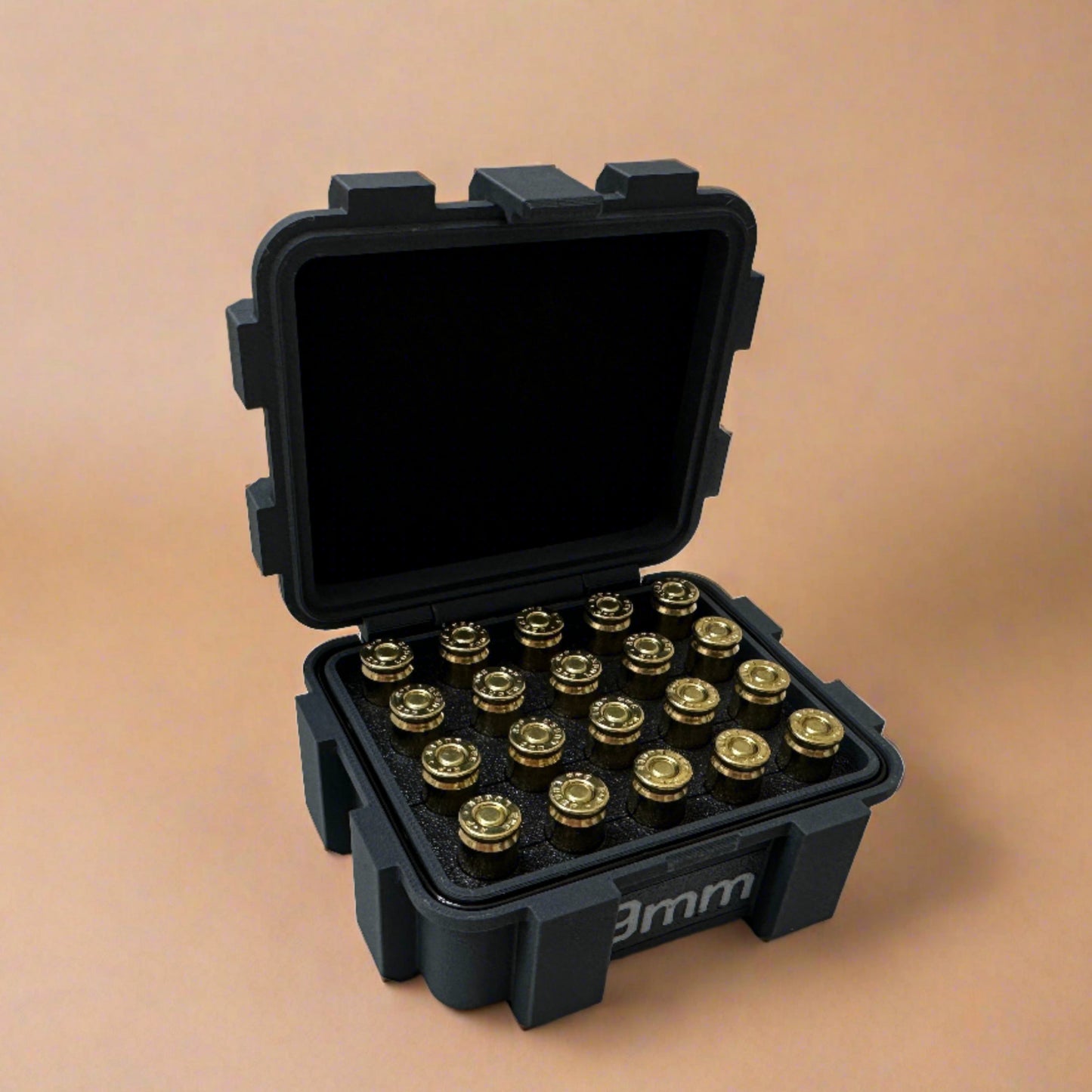 9mm Luger Ammunition Storage Container - Crate Box Style - 20 rounds