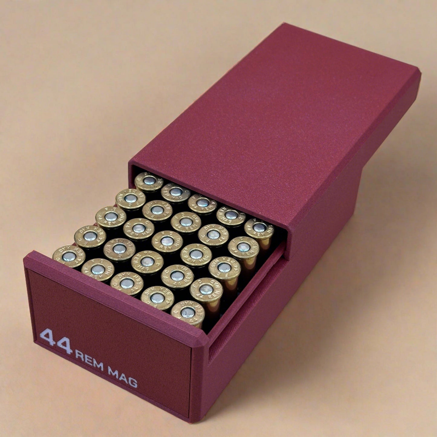 44 Rem Mag Ammunition Storage Container - Slide Box Style - 50 rounds