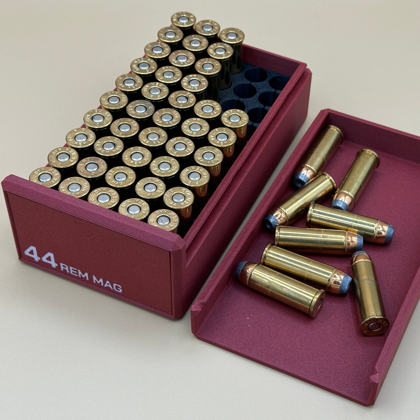 44 Rem Mag Ammunition Storage Container - Slide Box Style - 50 rounds